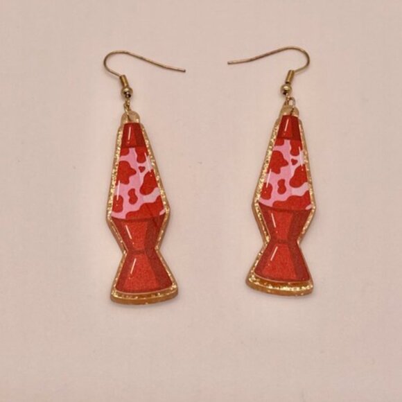 ❤️ FREE Lava Lamp Disco Retro Hippie Hipster Chic Glam Drop Artsy Hip Earrings - Picture 9 of 10